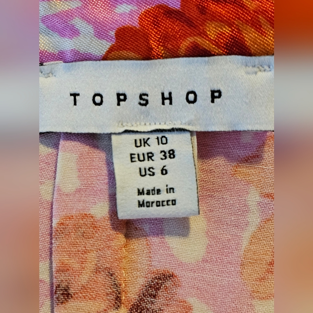 Topshop co-ord rose animal split midi skirt in Pink Size 6 - Picture 11 of 13